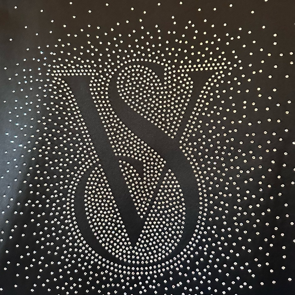 NWT Victoria’s Secret Large Black Shine Tote Sparkly VS